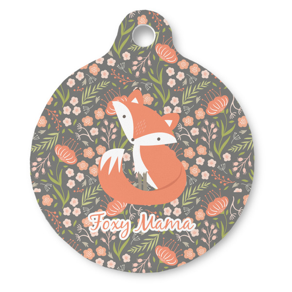 Custom Foxy Mama Round Pet ID Tag - Large