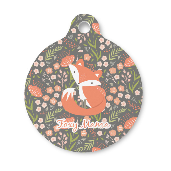 Custom Foxy Mama Round Pet ID Tag - Small