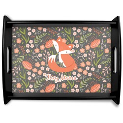 Foxy Mama Black Wooden Tray - Large