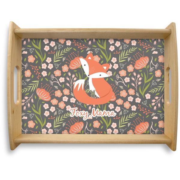 Custom Foxy Mama Natural Wooden Tray - Large