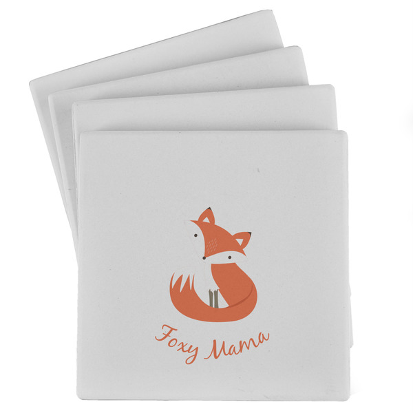 Custom Foxy Mama Absorbent Stone Coasters - Set of 4