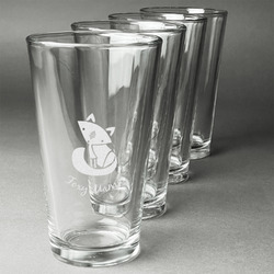 Foxy Mama Pint Glasses - Engraved (Set of 4)