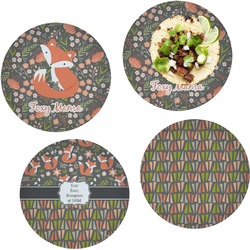 Foxy Mama Set of 4 Glass Lunch / Dinner Plate 10"