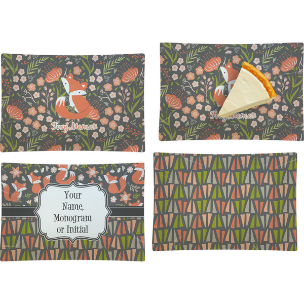 Foxy Mama Set of Rectangular Appetizer / Dessert Plates