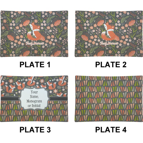 Foxy Mama Set of Rectangular Appetizer / Dessert Plates (Approval)
