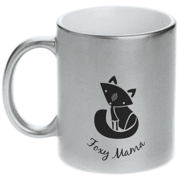 Custom Foxy Mama Metallic Silver Mug