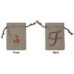 Foxy Mama Small Burlap Gift Bag - Front & Back