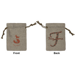Foxy Mama Small Burlap Gift Bag - Front & Back