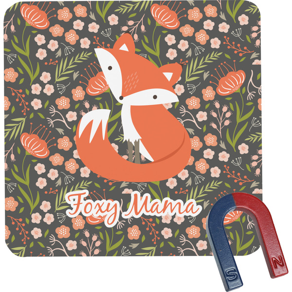 Custom Foxy Mama Square Fridge Magnet