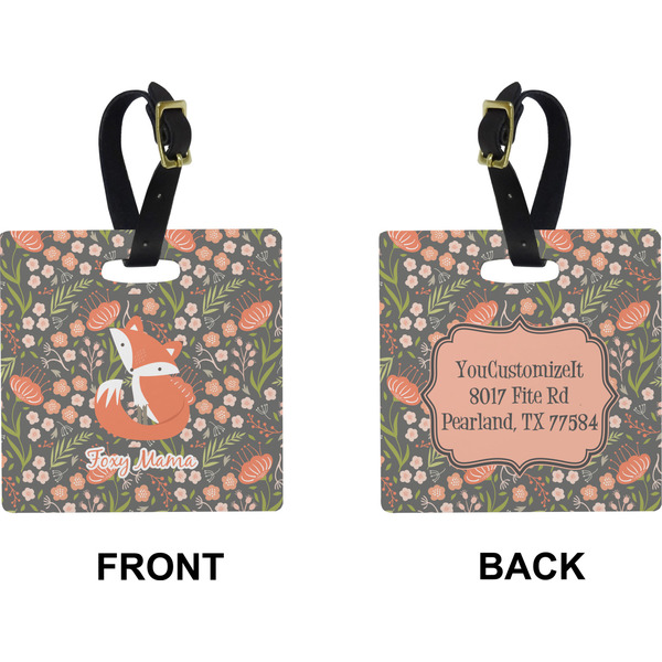 Foxy Mama Square Luggage Tag (Front + Back)