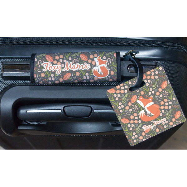 Foxy Mama Square Luggage Tag & Handle Wrap - In Context