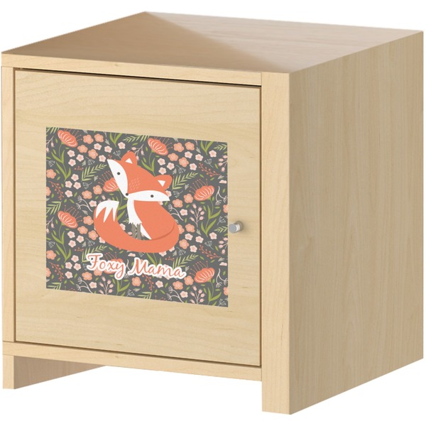 Foxy Mama Square Wall Decal on Wooden Cabinet