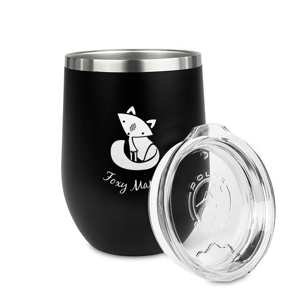 Foxy Mama Stainless Wine Tumblers - Black - Double Sided - Alt View
