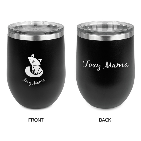 Foxy Mama Stainless Wine Tumblers - Black - Double Sided - Approval