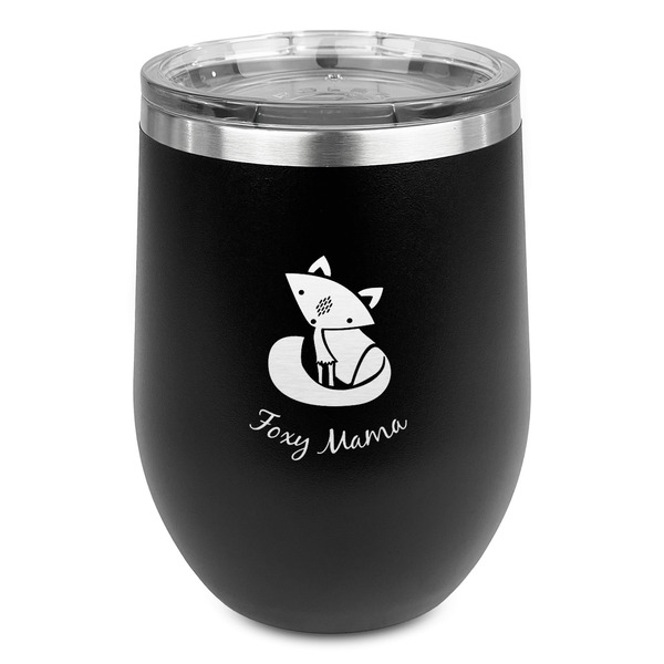Custom Foxy Mama Stemless Stainless Steel Wine Tumbler - Black - Double Sided