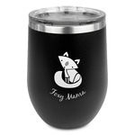 Foxy Mama Stemless Stainless Steel Wine Tumbler - Black - Single Sided