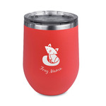 Foxy Mama Stemless Stainless Steel Wine Tumbler - Coral - Single Sided