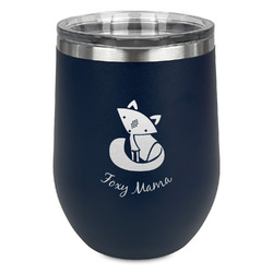Foxy Mama Stemless Stainless Steel Wine Tumbler - Navy - Double Sided