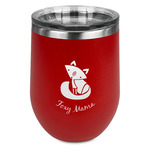 Foxy Mama Stemless Stainless Steel Wine Tumbler - Red - Single Sided