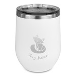 Foxy Mama Stemless Stainless Steel Wine Tumbler - White - Single Sided