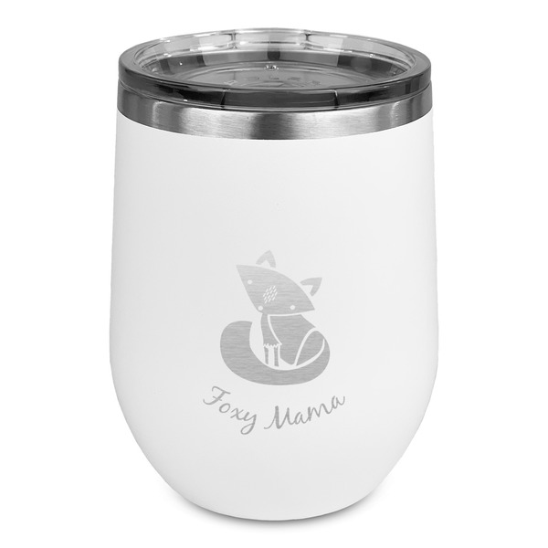 Custom Foxy Mama Stemless Stainless Steel Wine Tumbler - White - Single Sided
