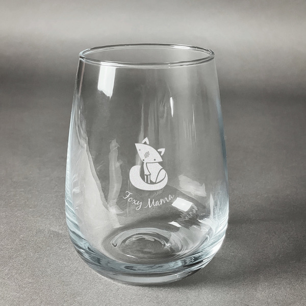 Custom Foxy Mama Stemless Wine Glass - Engraved
