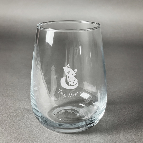 Custom Foxy Mama Stemless Wine Glass - Engraved