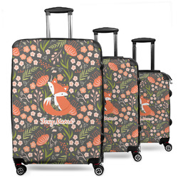 Foxy Mama 3 Piece Luggage Set - 20" Carry On, 24" Medium Checked, 28" Large Checked