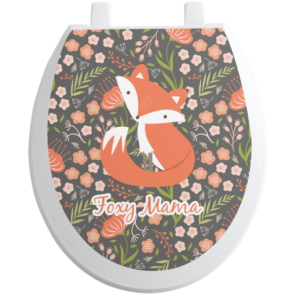 Custom Foxy Mama Toilet Seat Decal - Round