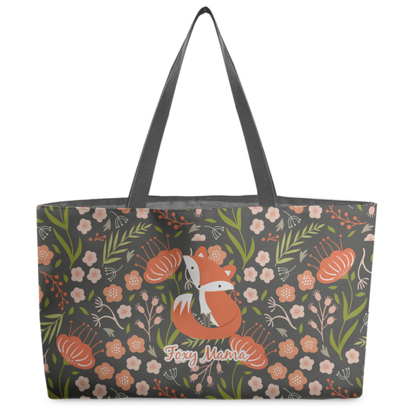 Custom Foxy Mama Beach Totes Bag - w/ Black Handles