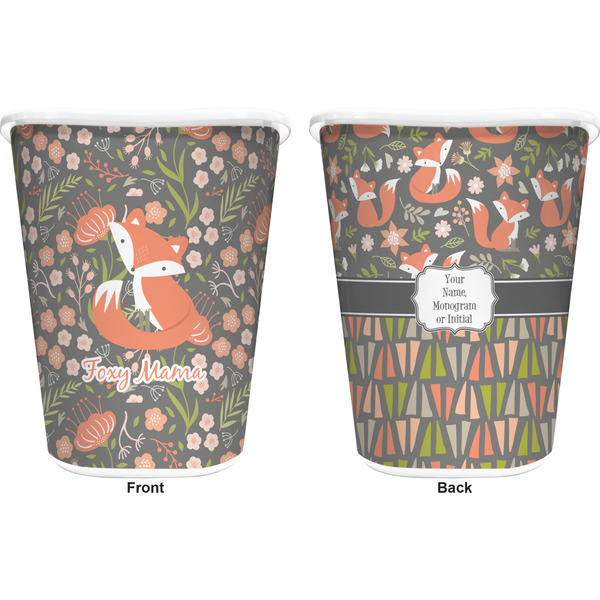 Foxy Mama Trash Can White - Front and Back - Apvl