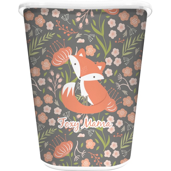 Custom Foxy Mama Waste Basket - Single Sided (White)