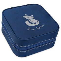 Foxy Mama Travel Jewelry Box - Navy Blue Leather