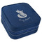 Foxy Mama Travel Jewelry Boxes - Leather - Navy Blue - Angled View