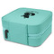 Foxy Mama Travel Jewelry Boxes - Leather - Teal - View from Rear