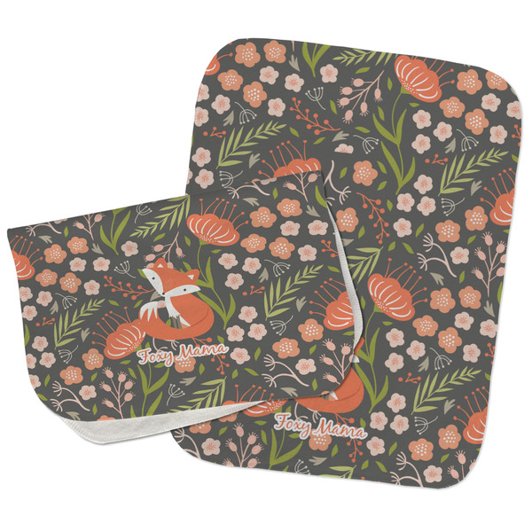 Foxy Mama Two Rectangle Burp Cloths - Open & Folded