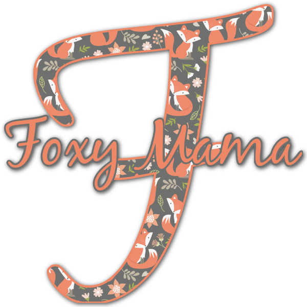 Custom Foxy Mama Name & Initial Decal - Up to 12"x12"