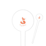 Foxy Mama 4" Round Plastic Food Picks - White - Single Sided
