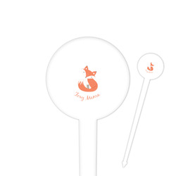 Foxy Mama 4" Round Plastic Food Picks - White - Single Sided