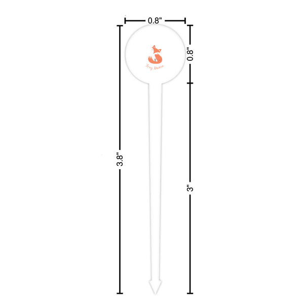 Foxy Mama White Plastic 4" Food Pick - Round - Dimensions