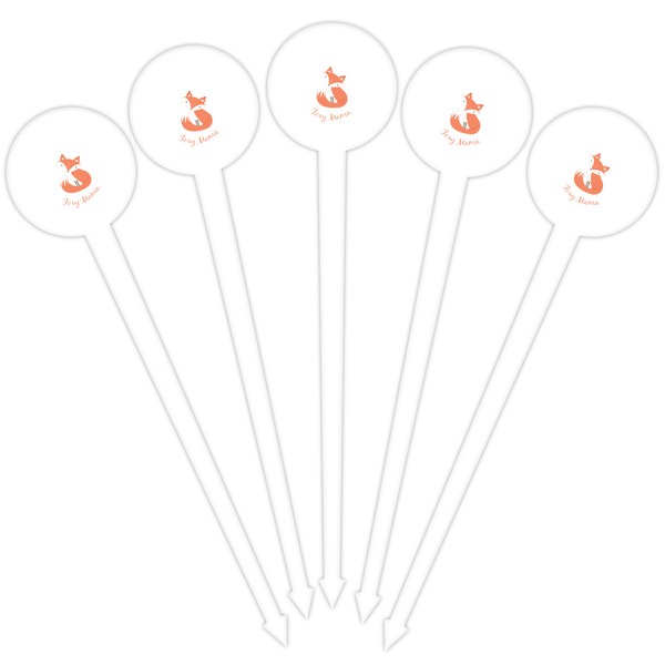 Foxy Mama White Plastic 4" Food Pick - Round - Fan View