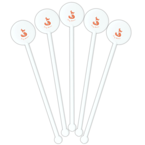 Foxy Mama White Plastic 5.5" Stir Stick - Fan View