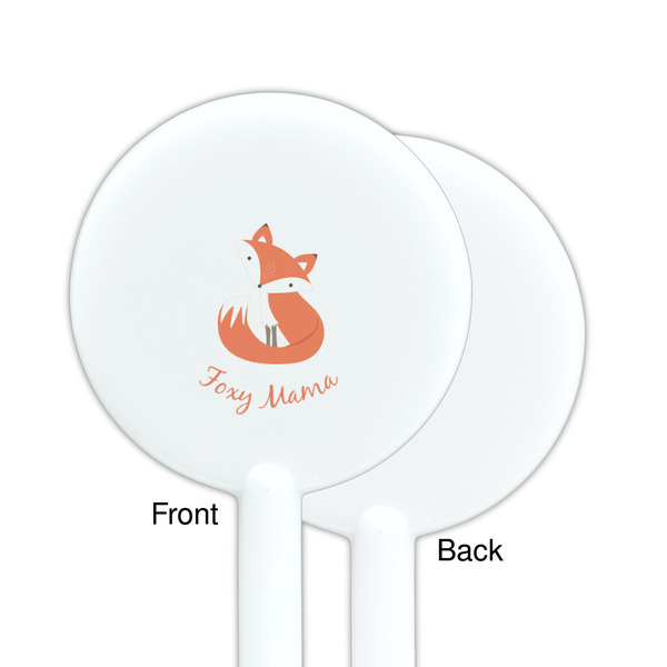 Foxy Mama White Plastic 5.5" Stir Stick - Single Sided - Round - Front & Back