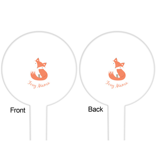 Foxy Mama White Plastic 6" Food Pick - Round - Double Sided - Front & Back
