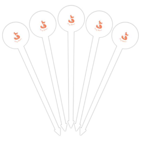 Foxy Mama White Plastic 6" Food Pick - Round - Fan View