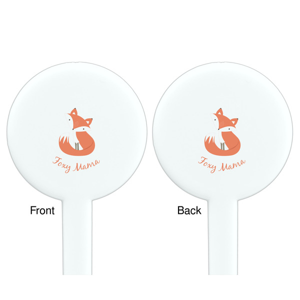 Foxy Mama White Plastic 7" Stir Stick - Double Sided - Round - Front & Back