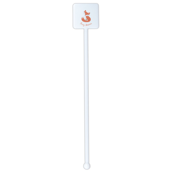 Foxy Mama White Plastic Stir Stick - Double Sided - Square - Single Stick