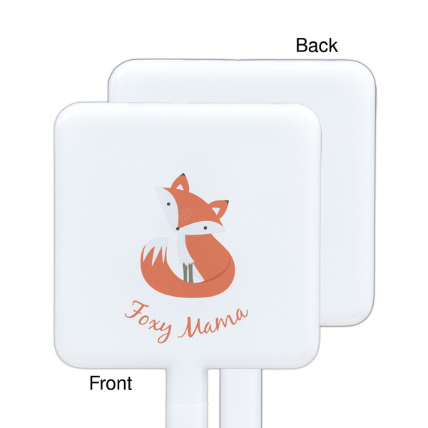 Foxy Mama White Plastic Stir Stick - Single Sided - Square - Approval