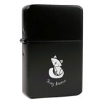 Foxy Mama Windproof Lighter - Black - Single Sided & Lid Engraved
