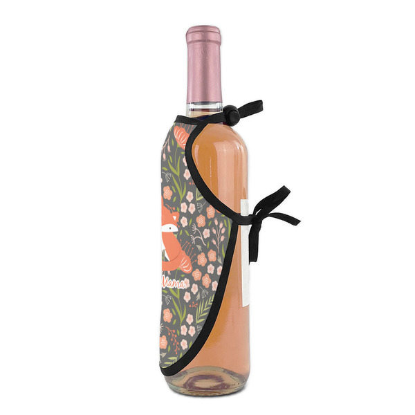 Foxy Mama Wine Bottle Apron - DETAIL WITH CLIP ON NECK